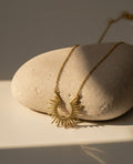 Gold Sunburst Crescent Necklace