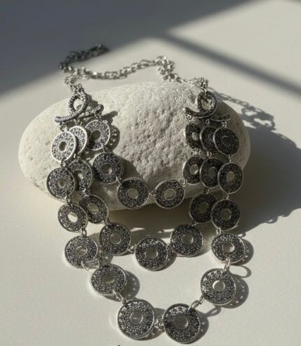 Luna Luxe Layered Coin Statement Necklace